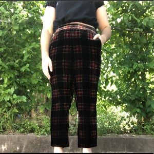 J. Crew velvet plaid pants!